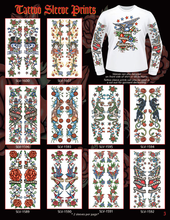 Coordinate your sleeve prints with the matching front or back tattoo design 